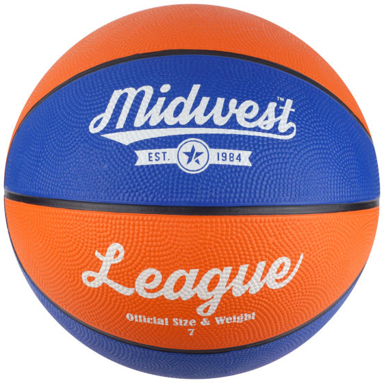 Midwest League Basketball Unisexe Blue Orange Taille 7
