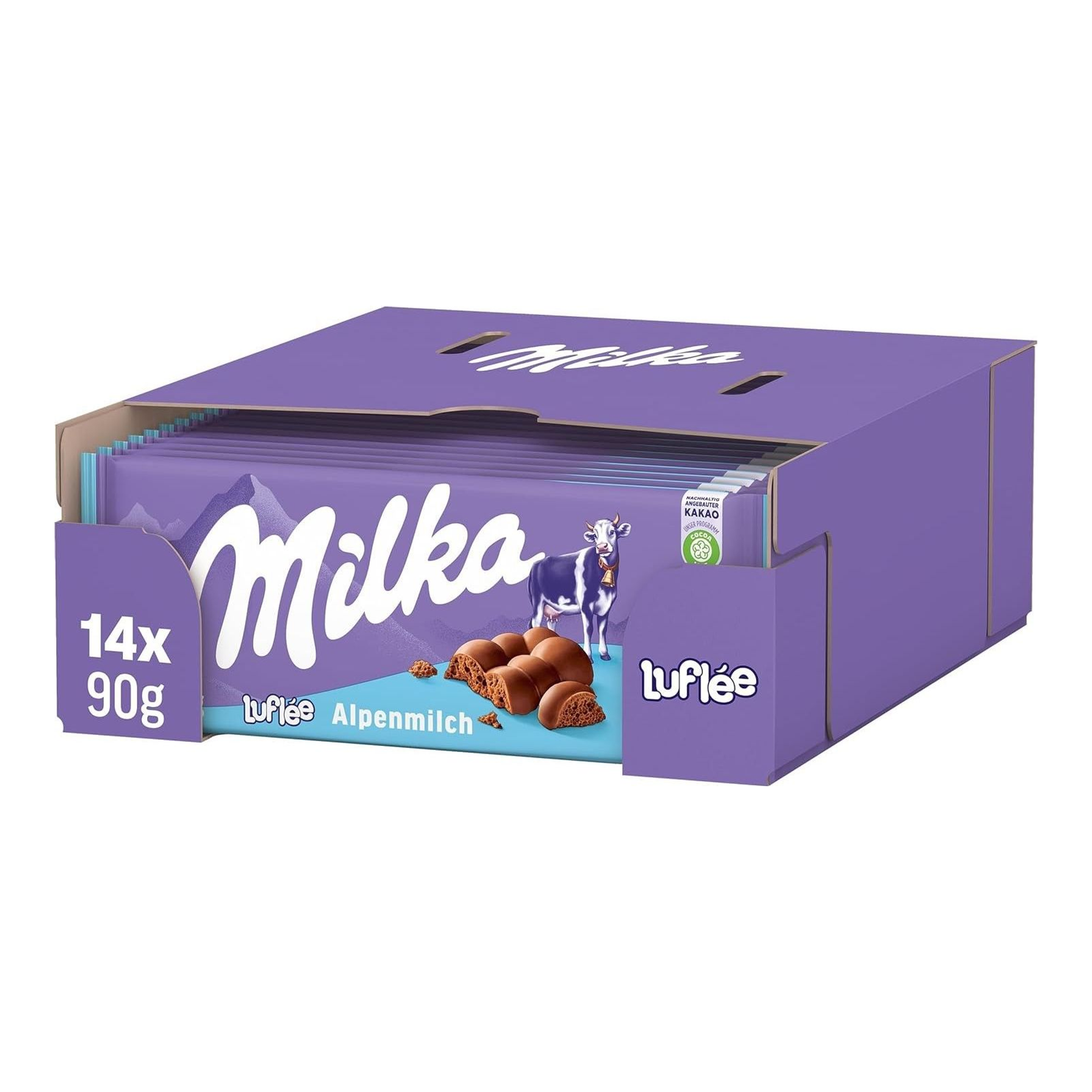 Chocolat au lait pétillant Milka (14x 90gr)