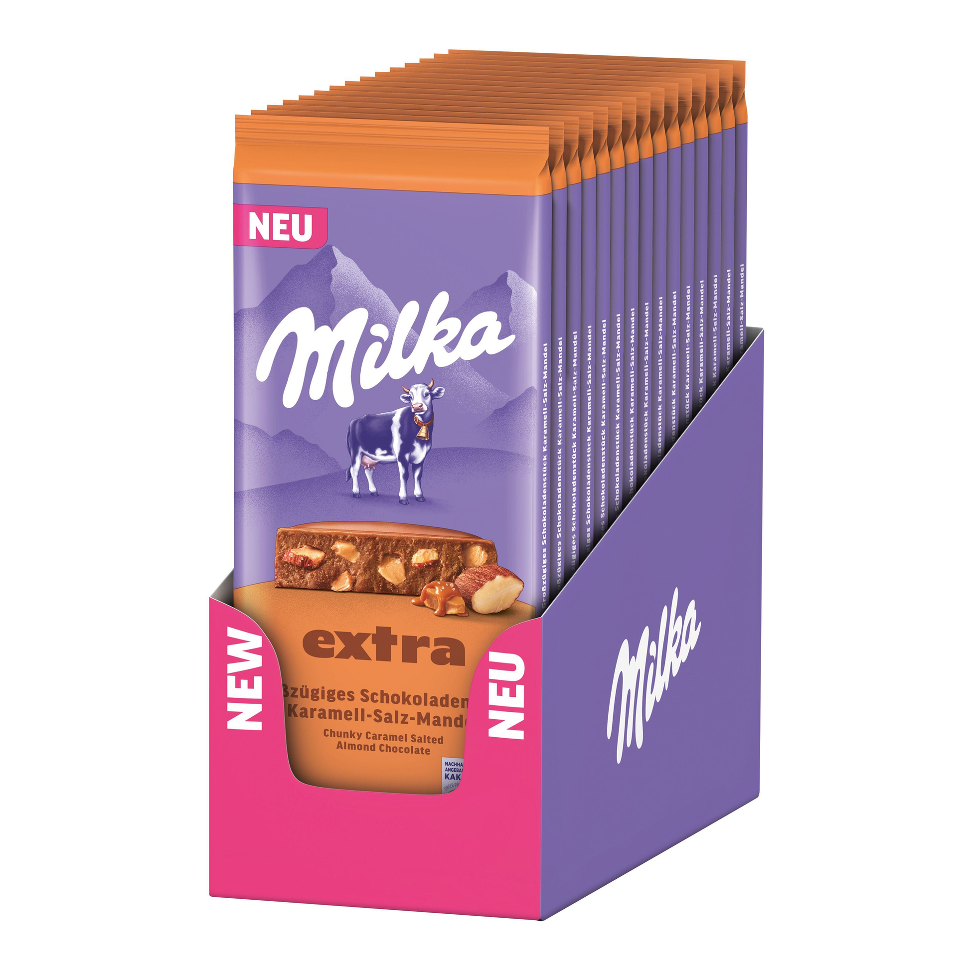 Milka caramel aux amandes extra salé (14x 190g)