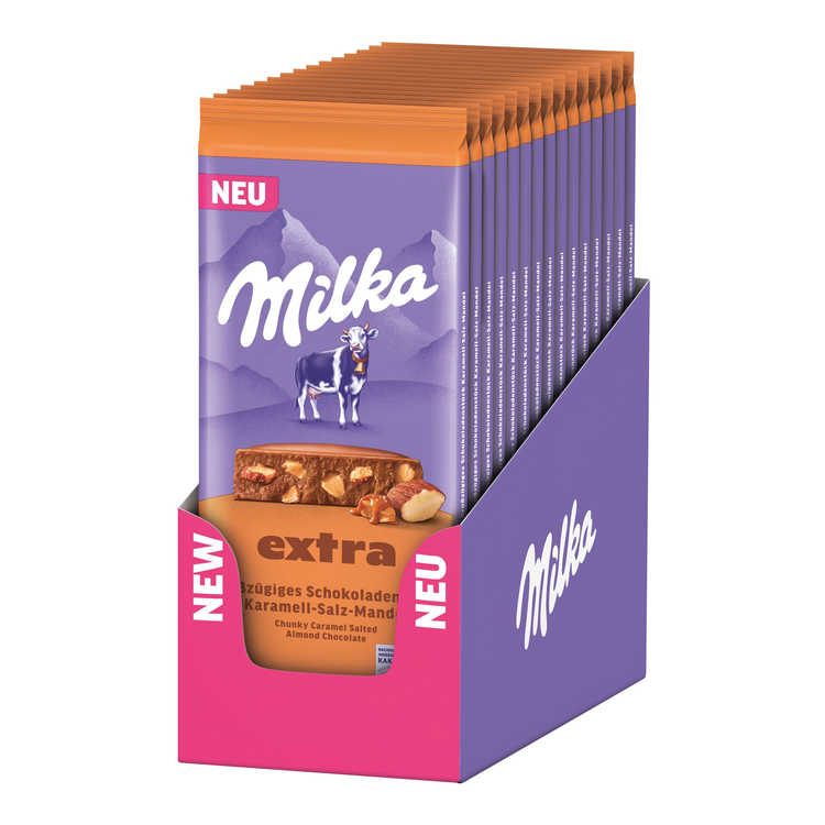 Milka caramel aux amandes extra salé (14x 190g)