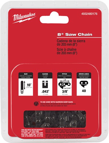 Chaîne de scie Milwaukee 20 cm 8 3 8 x 1,1 chaîne m18 fhs pour tronçonneuse 20 cm 8 pour m18 fhs20 - 4932480176