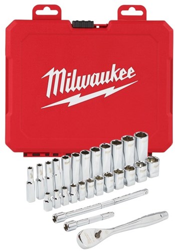 Accessoires Milwaukee 1 jeu de cliquets et douilles 4" | métrique | 28 pièces - 4932464943