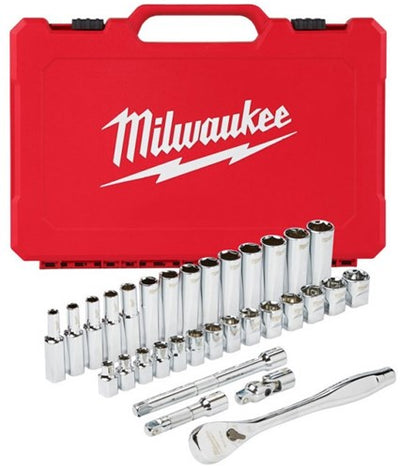 Accessoires Milwaukee 3 jeu de cliquets et douilles 8" | métrique | 32 pièces - 4932464945