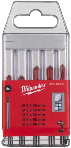 Ensemble de forets d'accessoires Milwaukee | verre et céramique | 4-8mm - 4932479948
