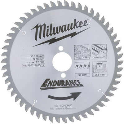Milwaukee accessoires lame de scie circulaire 190 x 30 mm (54 dents) - 4932471303