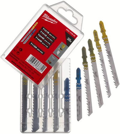 Jeu de lames de scie sauteuse accessoires Milwaukee | bois et métal | 35 pièces - 4932479088