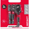 Milwaukee accessoires prises adaptateur choc wave set-3pc - 4932479228