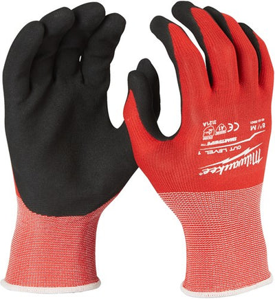 Accessoires Milwaukee gants de travail trempés | classe de coupe 1 a - 7 s | 1 paire - 4932479712