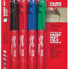 Milwaukee accessoires inkzall surligneur de couleur à pointe fine ensemble de 4 pièces : noir, rouge, bleu et vert - 48223106