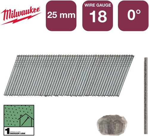Accessoires Milwaukee clous brad 18g 25mm rc g sc1 | 5 000 pièces - 4932492551
