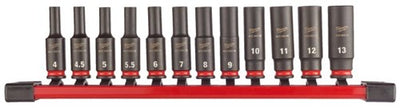 Accessoires Milwaukee ¼ | onde de choc | jeu de douilles à chocs | (12 pièces) - 4932480453