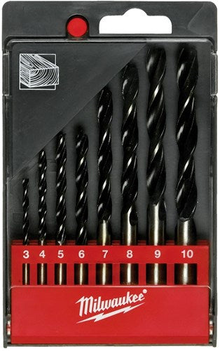 Jeu d'accessoires Milwaukee de forets à bois en cassette plastique (8 pièces) - 4932352466