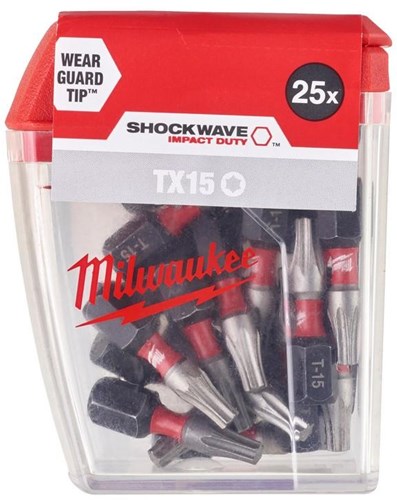 Accessoires Milwaukee Shockwave Gen II Tx15 25 mm 25 pièces - 4932430873