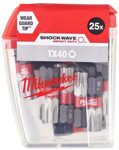 Accessoires Milwaukee Shockwave Gen II Tx40 25 mm 25 pièces - 4932430889