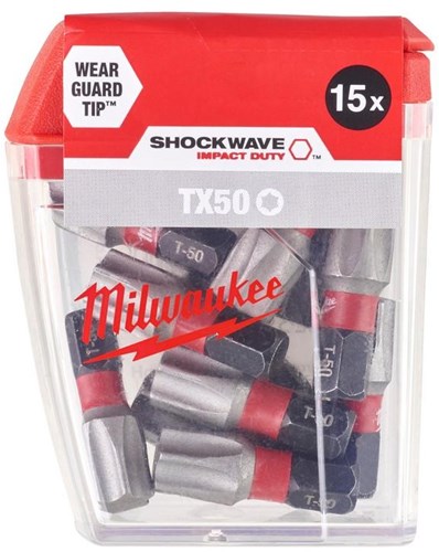 Accessoires Milwaukee Shockwave Gen II Tx50 25 mm 25 pièces - 4932430892 - 4932430892