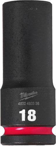 Accessoires Milwaukee douille à impact Shockwave 1 2 longue 18 mm | 1 pièce - 4932480336