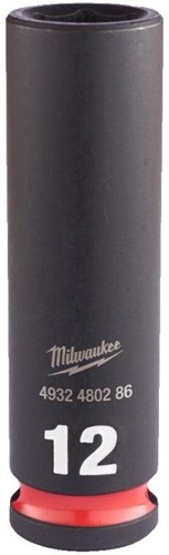 Accessoires Milwaukee douille à impact Shockwave 3 8 profondeur 12mm | 1 pièce - 4932480286