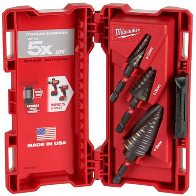 Milwaukee accessoires ensemble de forets étagés à ondes de choc-3pc - 48899266