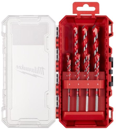 Coffret de forets à béton Milwaukee Premium Packout Friendly (4 x 90, 5 5 6 6 x 100, 8 10 12 x 150 mm) - 4932493881