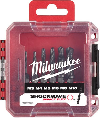 Accessoires Milwaukee Combinaison de tarauds Milwaukee | 1 4 hss-g | jeu de tarauds combinés - 4932498267