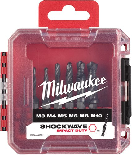 Accessoires Milwaukee Combinaison de tarauds Milwaukee | 1 4 hss-g | jeu de tarauds combinés - 4932498267