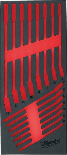 Ty Milwaukee EMP 15 PC Maxbite Flex Head Spanner Set Insert en mousse Vide Mousse Inlay Ring Clé à cliquet Flex Set Max Bite ™ (15 pièces) - 4932493667