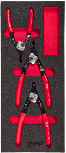 Jeu de pinces à circlips pour incrustation de mousse Milwaukee | 3 pièces - 4932493632