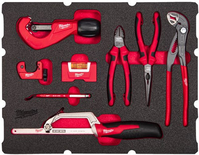 Insert en mousse Milwaukee adapté à toutes les boîtes à outils Packout™ avec tiroirs de plombier | 8 pièces - 4932493639
