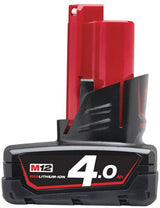 Batterie Milwaukee m12 b4 (12 v 4,0ah redlithium-ion) - 4932430065 - afbeelding 1