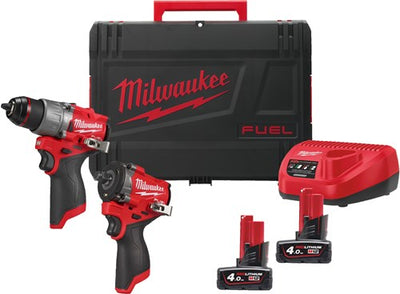 Bloc d'alimentation à carburant Milwaukee m12 fpp2x2-402x m12 | m12 fpd2, m12 fciwf12g3, 2 x m12 b4, 1 x chargeur c12c, 1 x boîtier hd - 4933498741