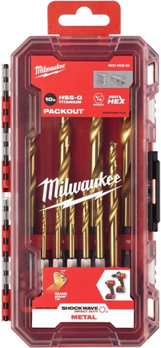 Milwaukee accessoires milwaukee jeu de forets à métaux hss-gg ti. ensemble d'ondes de choc 5 - 4932493865