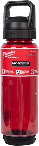 Bouteille en plastique Milwaukee packout™ avec bouchon | 1005 ml | rouge - 4932498637