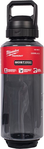 Bouteille en plastique Milwaukee packout™ avec bouchon | 1420 ml | noir - 4932498641