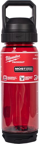 Bouteille en plastique Milwaukee packout™ avec bouchon | 740 ml | rouge - 4932498636