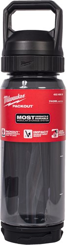 Bouteille en plastique Milwaukee packout™ avec bouchon | 740 ml | noir - 4932498639
