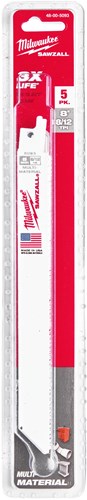Lames de scie alternative Milwaukee | universel | bois métal plastique | 200 mm x 8 12 tpi | 5 pièces - 48475093
