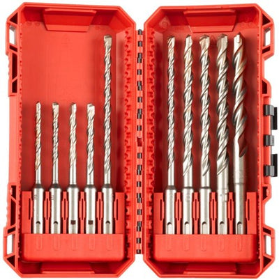 Jeu de forets Milwaukee sds-plus m2 | compatible avec l'emballage, 10 pièces - 4932492117