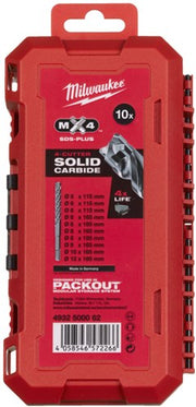 Jeu de forets Milwaukee SDS-Plus | mx4 | boîte prête à l'emballage | 5 6 6 x 115 6 6 8 8 8 10 x 165 12 x 160 mm - 4932500062 - afbeelding 2