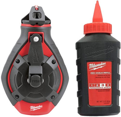 Milwaukee smudge line ligne épaisse et recharge craie rouge - 4932498391