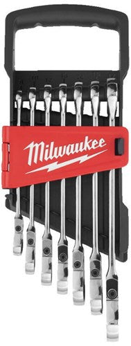 Jeu de clés à fourche et à cliquet Milwaukee | flexion maximale de la morsure | 7 pièces - 4932478557