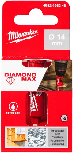 Perceuse à carrelage Milwaukee | diamant max™ | 1 4 humide sec | 14mm 1 4 hex - 4932498346