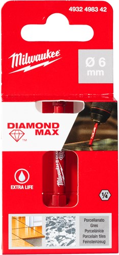Perceuse à carrelage Milwaukee | diamant max™ | 1 4 humide sec | 6mm 1 4 hexagonal - 4932498342