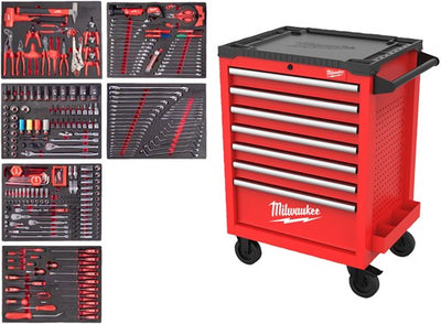 Chariot à outils en acier rempli Milwaukee Toolguard | 27 69 cm | gris | 337 pièces - 4932500746