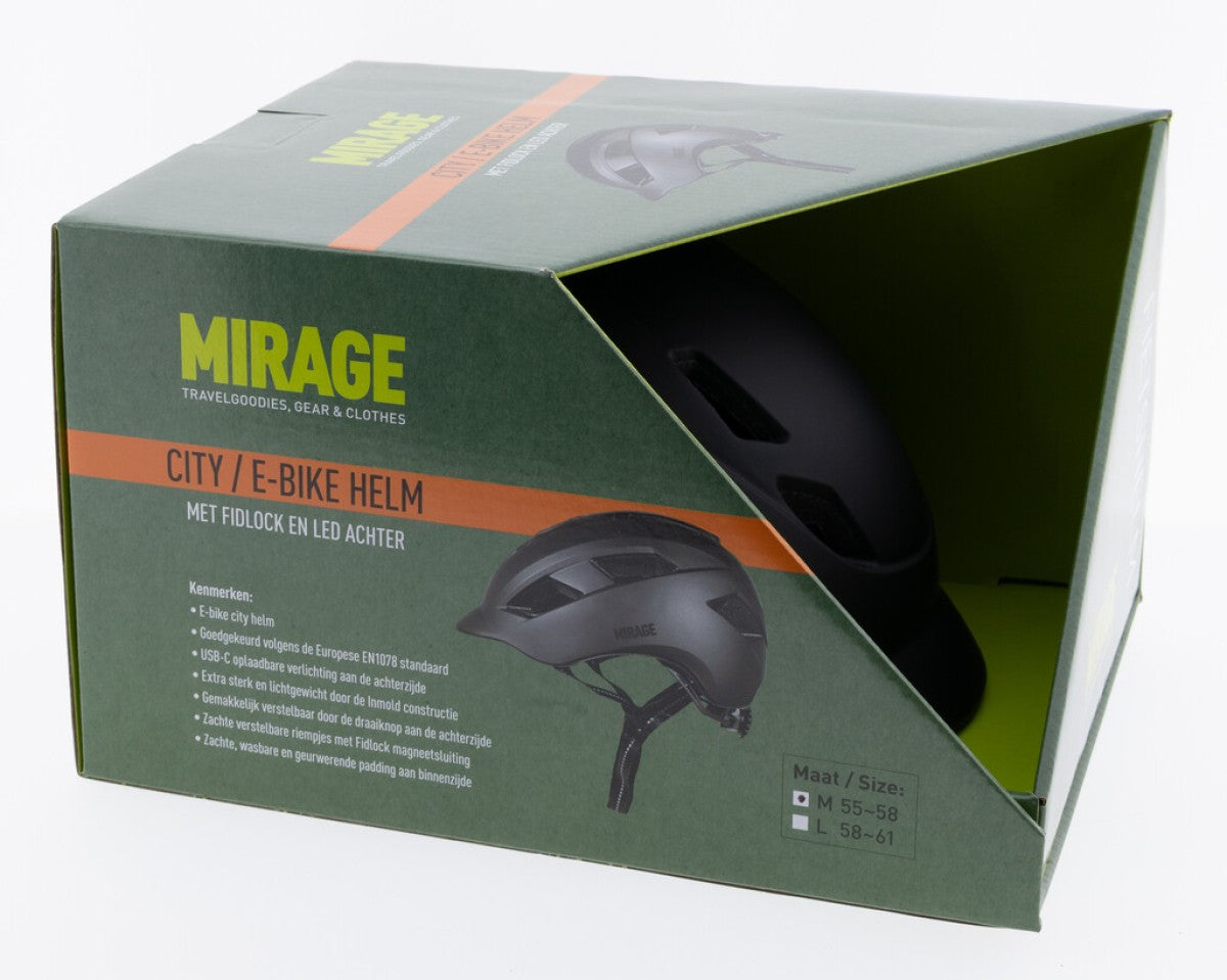 Mirage casque ville e-bike 58-61cm noir mat