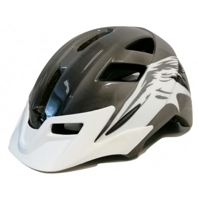 Buzaglo casque mirage uni avec visière 58-65 cm noir et blanc