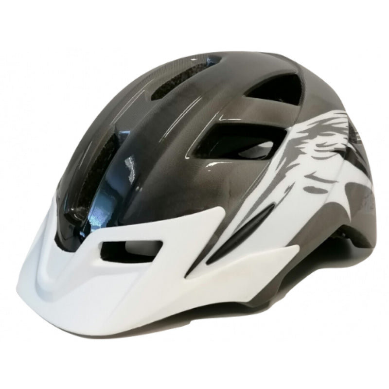 Buzaglo casque mirage uni avec visière 58-65 cm noir et blanc