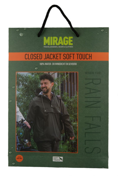 Mirage Raincoat Précipitant la veste fermée Taille m Fabriquée à partir du polyester Soft Touch Earl Grey