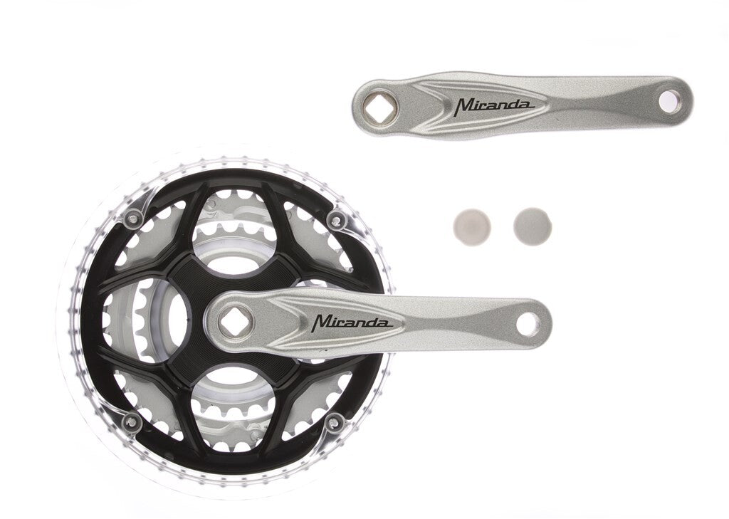 Pédalier Miranda alu argent 22 32 42t plat +0 mm