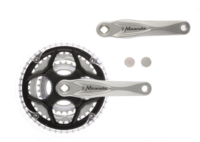 Pédalier Miranda alu argent 22 32 42t plat +0 mm