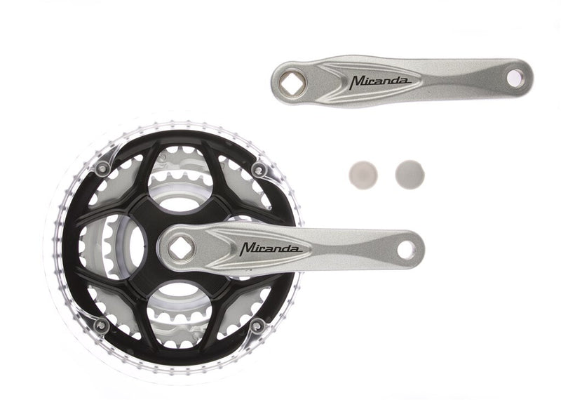 Pédalier Miranda alu argent 22 32 42t plat +0 mm